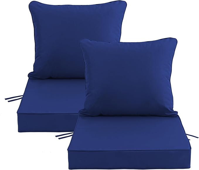 22x22 Inch Patio Chair Cushions Set of 2, Outdoor Furniture Cushions by Unknown