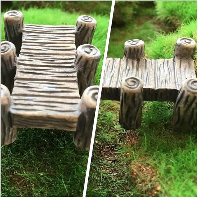 Miniature Bridge Model Decor 10Pcs Wooden Retro Garden Ornaments - Image 4