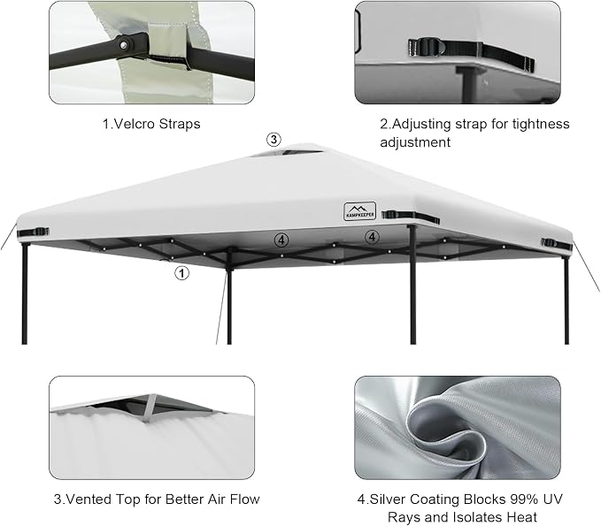 KAMPKEEPER Replacement Top Pop Up Canopy Tent Cover Roof - Image 4