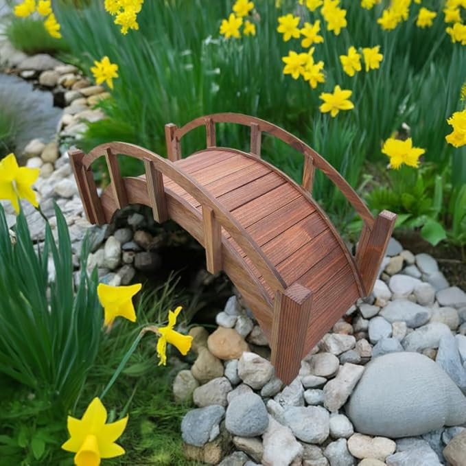 SamsGazebos Miniature Japanese Wood Garden Bridge, Made in USA - Image 3