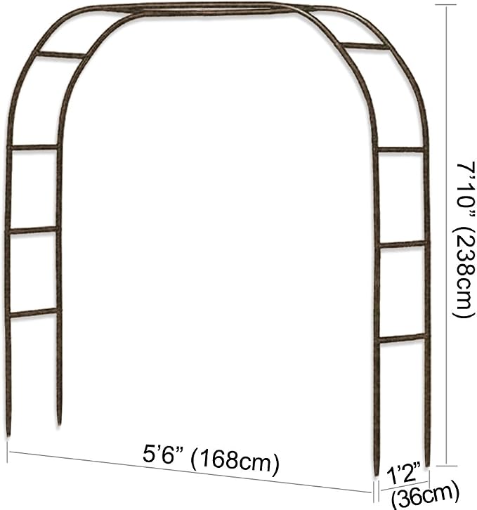 Metal Garden Arch, 7.8 Feet High x 5.5 Feet Wide Sturdy Metal Arbor - Image 7