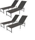 Outdoor Pool Lounge Chairs, Patio Aluminum Chaise Lounge, Five-Position by RICNOD