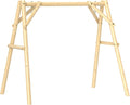 Outsunny 660 lbs Porch Swing Frame, Heavy Duty A-Frame Wooden Swing Stand by Outsunny