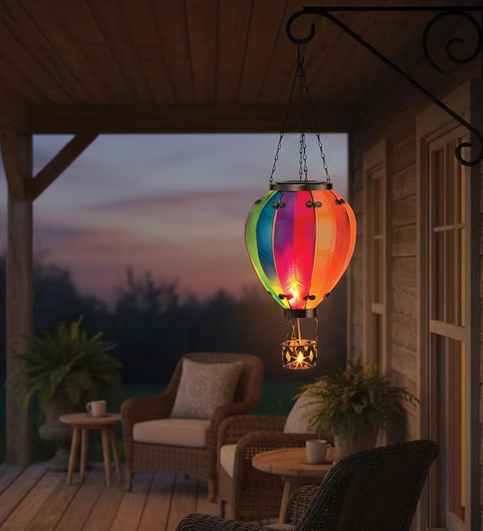 Regal Art & Gift 23.5 Inch Hot Air Balloon Solar Lantern – Hanging - Image 4