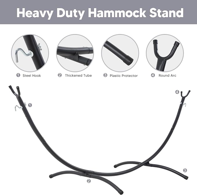 SUNCREAT Stand Alone Hammocks for Outside, 2 Person Self Standing Hammock - Image 7