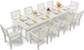 HDPE Dining Table Set for 10, 12-Piece Outdoor Table and Chairs Include 10 by Unknown