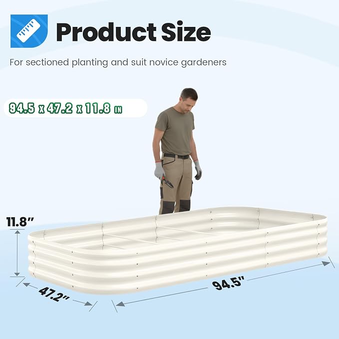 Quictent Galvanized Raised Garden Bed Kit, Strengthened by Crossbar - Image 6