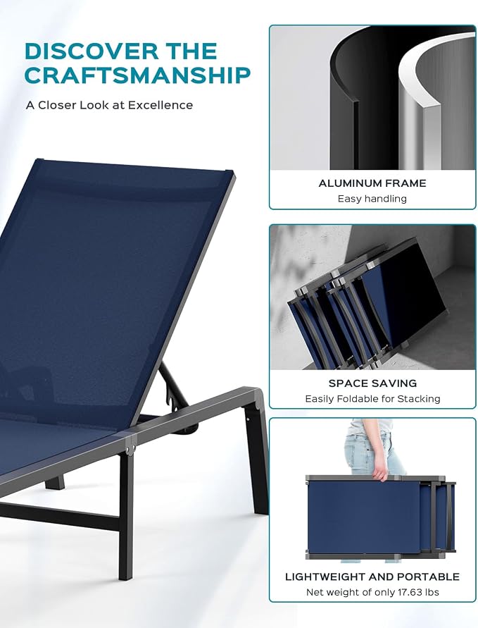 Aluminum Chaise Lounge Ourdoor - Image 3