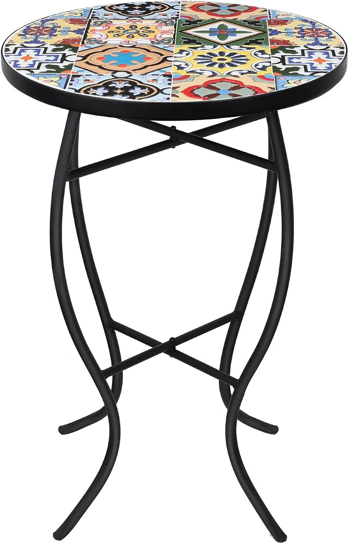 VCUTEKA Mosaic Outdoor Side Table - Image 9
