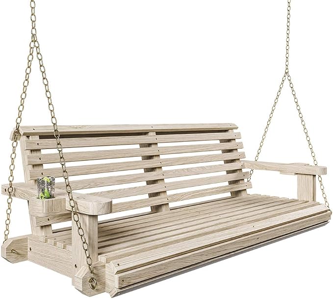 Porchgate Amish Heavy Duty 800 Lb Roll Comfort Treated Porch Swing W/Chains by Porchgate
