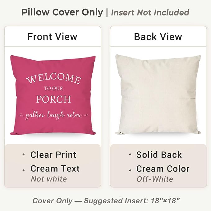 PANDICORN Welcome to Our Porch Stay Awhile Outdoor Decorative Throw Pillow - Image 4
