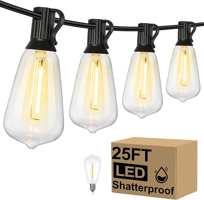 Brightever Outdoor String Lights, 25FT Patio Lights by Brightever