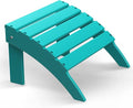 BRIOPAWS Adirondack Ottoman | Folding | HDPE Plastic | Aqua Outdoor Foot Rest | by BRIOPAWS