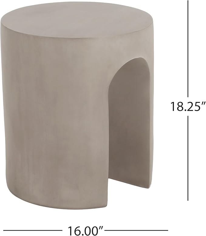 Christopher Knight Home Outdoor Round Side Table, U-Shaped Patio Garden Stool - Image 2
