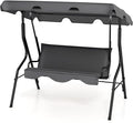 Porch Swing Outdoor, 3 Person Patio Swing w/Removable Cushion, Stand & by DREAMADE