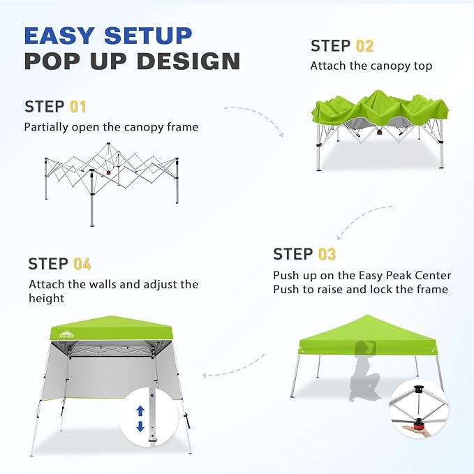 EAGLE PEAK Day Tripper 8x8 Aluminum Super-Lightweight Slant Leg Pop Up Canopy - Image 6