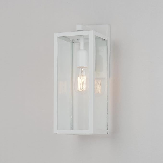 GLOBE Electric 44836 Bowery 1-Light Outdoor Indoor Wall Sconce, Matte White - Image 6