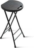 24-Inch Folding Stool with Handle, Folding Bar Stool with Non-Slip Feet by COOZMENT