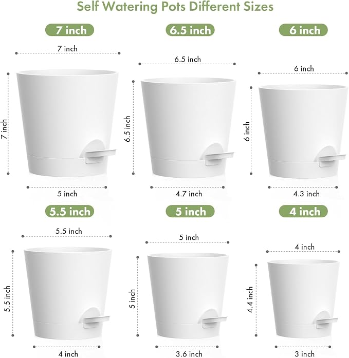 7/6.5/6/5.5/5/4 inch Self Watering Pots - Image 2
