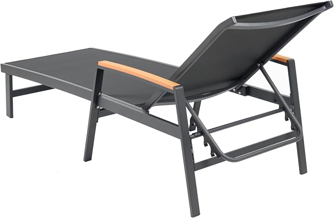 Christopher Knight Home Patio Aluminum Chaise Lounge, Adjustable Mesh Chaise - Image 6