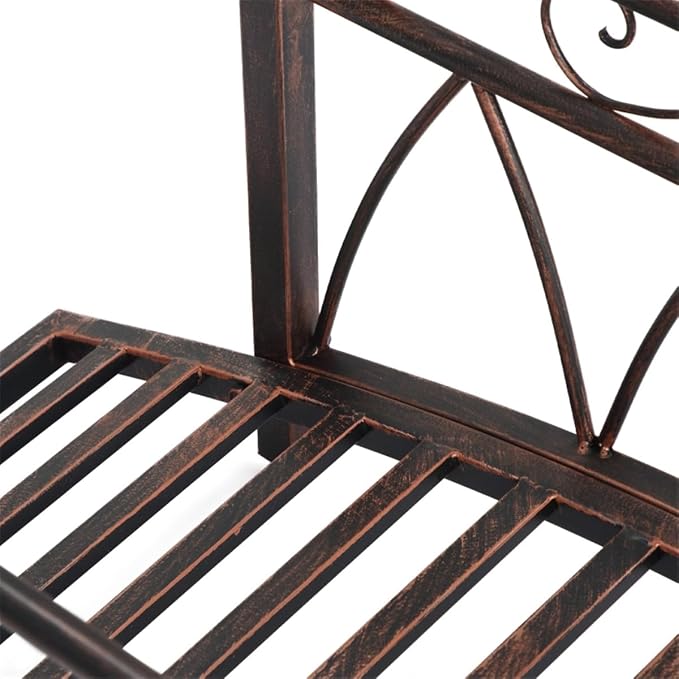 3.3FT Steel Garden Bridge with Anti-Slip Deck, 300LB Capacity Metal Footbridge - Image 3