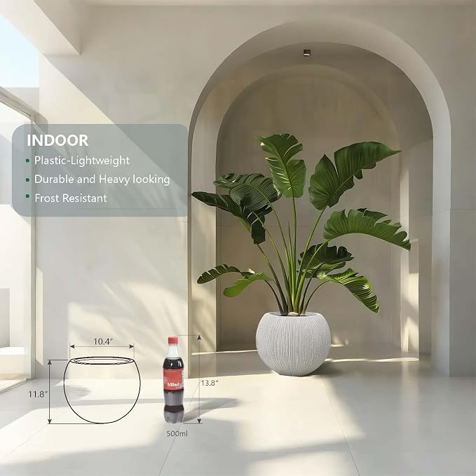 11.8" H X 14.5" D Round Plastic Planter - Image 7