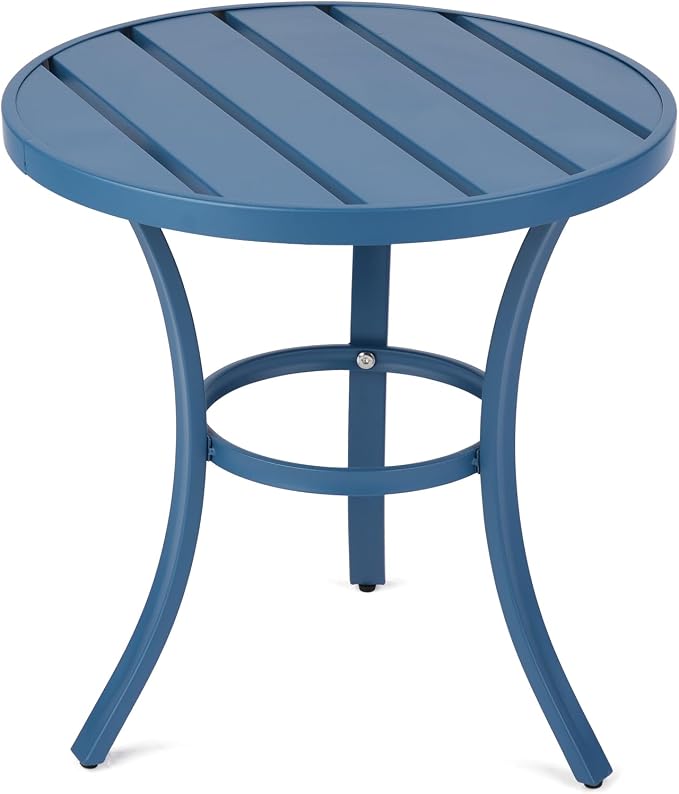 VINGLI Outdoor Side Table, Small Metal Patio End Table, Outdoor Round Table by VINGLI