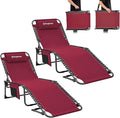 KingCamp 2 Pack Lounge Chair Outdoor, Folding Portable Tanning Chairs Comfy by KingCamp
