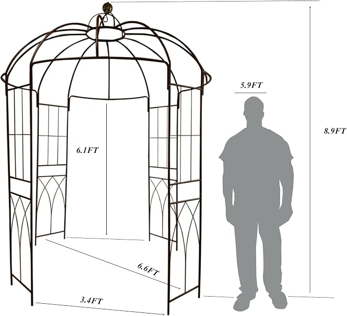 Metal Gazebo Pergola Pavilion Arbor Arch Trellis French Style - Image 6