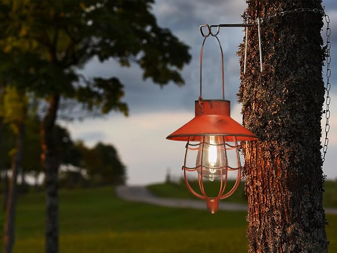 YAKii 2 Pack Solar Lantern Hanging Waterproof Outdoor Metal Solar Lamp - Image 6