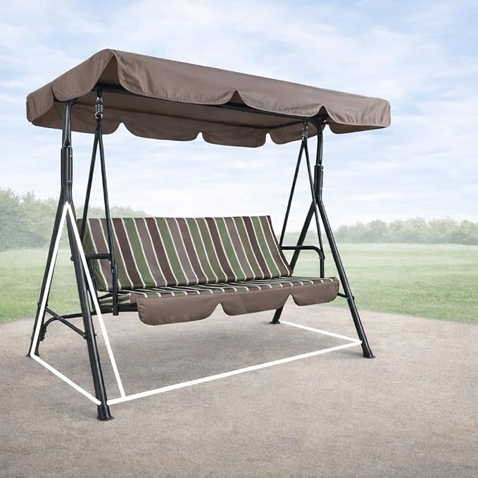 Kozyard Alicia 3-Seat Patio Swing, Outdoor Canopy Swing - Image 4