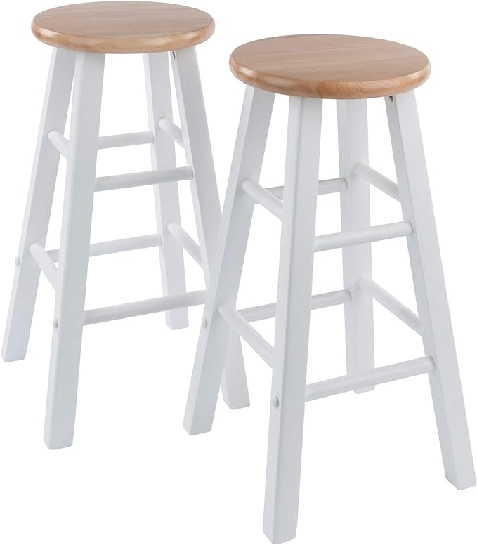 Winsome Element Counter Stools, Natural & White, 2 Piece Set by Winsome
