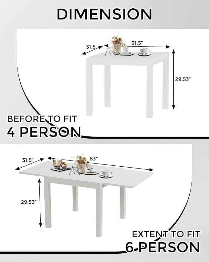 GAOMON Extentable Outdoor Dining Table Set - Image 3
