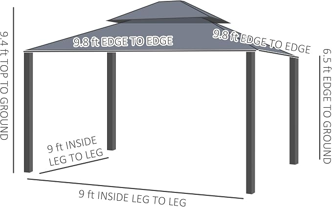 Outsunny 10' x 10' Hardtop Gazebo - Image 7
