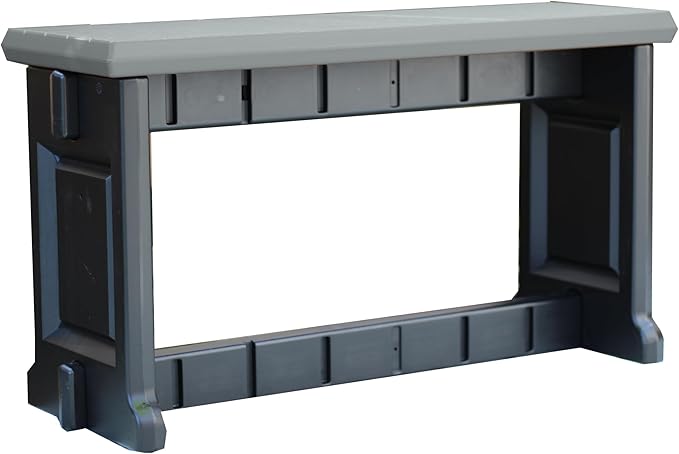 Bench, Deep Grey Top with Black Sides, 1 Pack by LeisureAccents