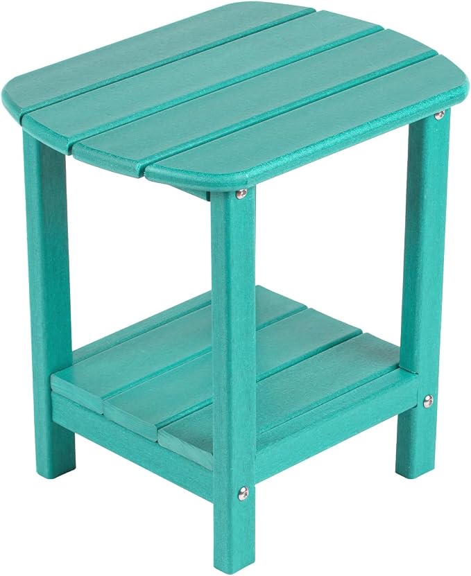 nalone Adirondack Side Table 16.5" Outdoor Side Table HDPE Plastic Double by NALONE