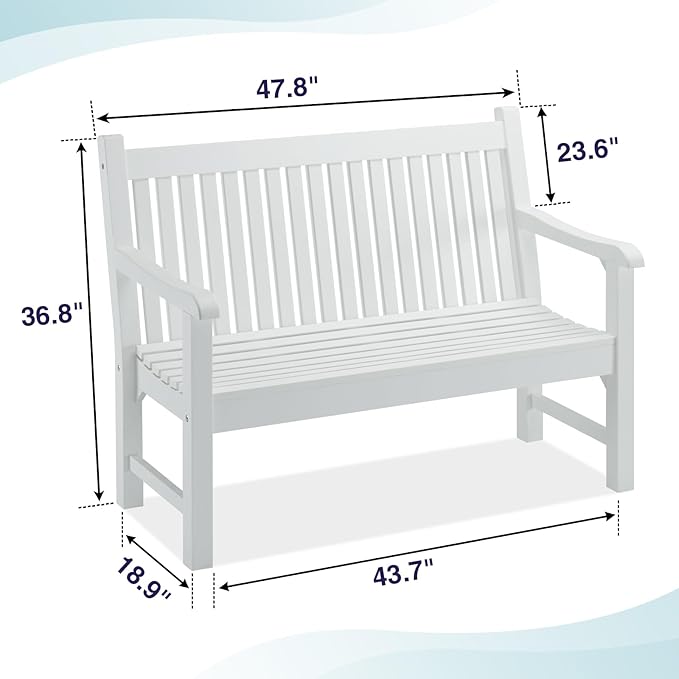 Psilvam 2-Person Poly Lumber Outdoor Bench - Image 2