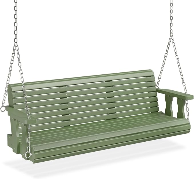 VINGLI Upgraded Patio Wooden Porch Swing by VINGLI