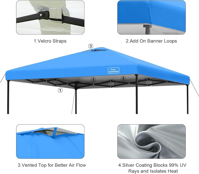 KAMPKEEPER Replacement Top Pop Up Canopy Tent Cover Roof - Image 3