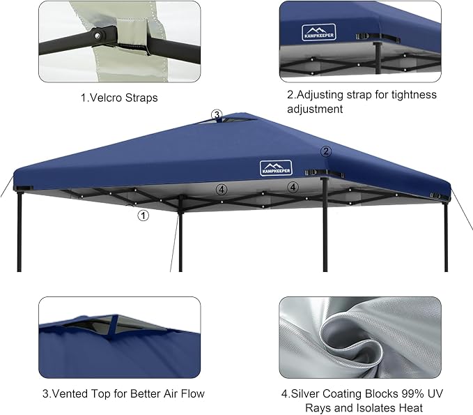 KAMPKEEPER Replacement Top Pop Up Canopy Tent Cover Roof - Image 5