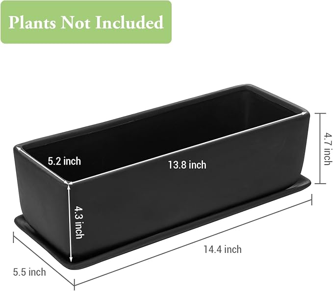 MyGift Matte Black Ceramic Indoor Plant Pot Succulent Planter, Decorative - Image 5
