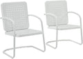 Crosley Furniture Bates 2-Piece Outdoor Chair Set, Retro Metal Patio Chairs by CrosleyFurniture