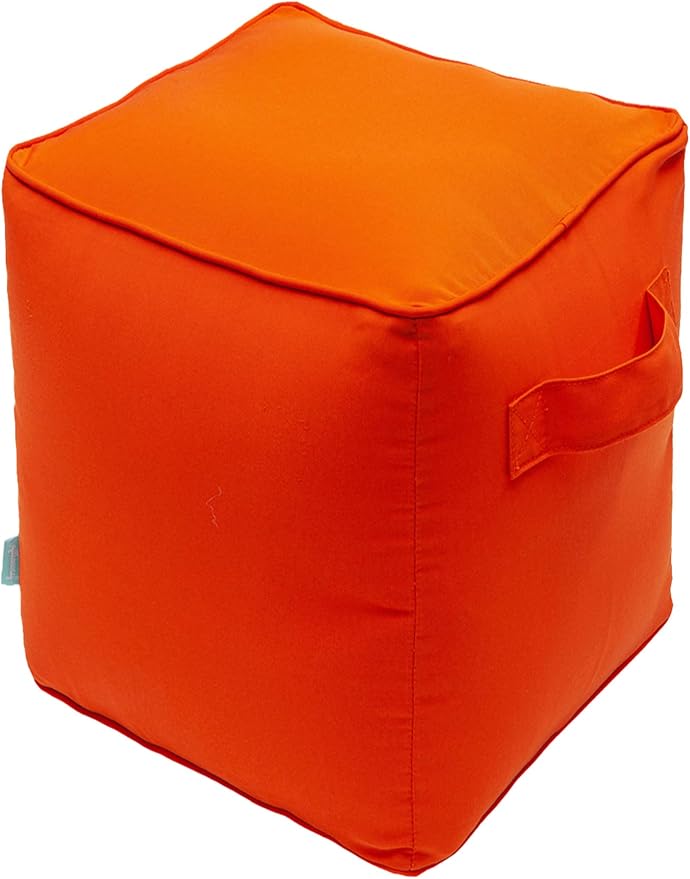 QILLOWAY Indoor/Outdoor Inflatable Stool, Ottoman Pouf Cube 16", All Weather - Image 3