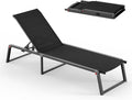 Aluminum Chaise Lounge Chair Outdoor, Foldable & Assembly Free Patio Pool by Oasbira
