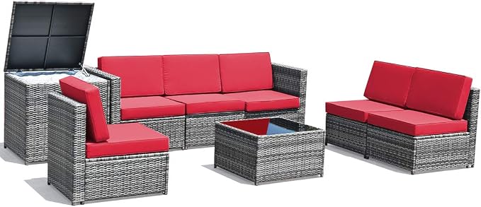 Tangkula 8 Pieces Wicker Patio Furniture Set - Image 8
