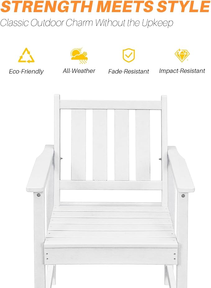 HDPE Outdoor Dining Set of 6, Patio Dining Table Set - Image 6