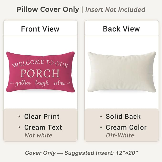 PANDICORN Welcome to Our Porch Stay Awhile Outdoor Lumbar Decorative Throw - Image 4