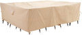 WJ-X3 Large Rectangular Beige Heavy-Duty Patio Table Cover, Waterproof by WJ-X3