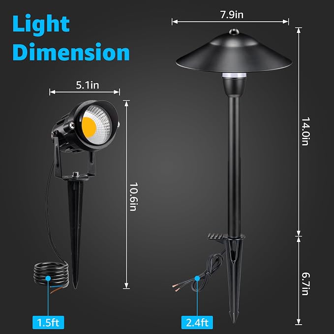 SUNVIE LED Low Voltage Landscape Lighting 12-24V Landscape Lighting Kit - Image 8
