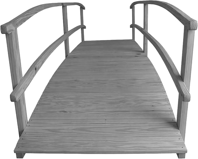 12 FT Grey Amish Made Garden Bridge - Image 4